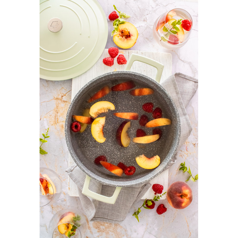 MasterClass Cast Aluminum Round Casserole, 33cm / 4L, Mint Green