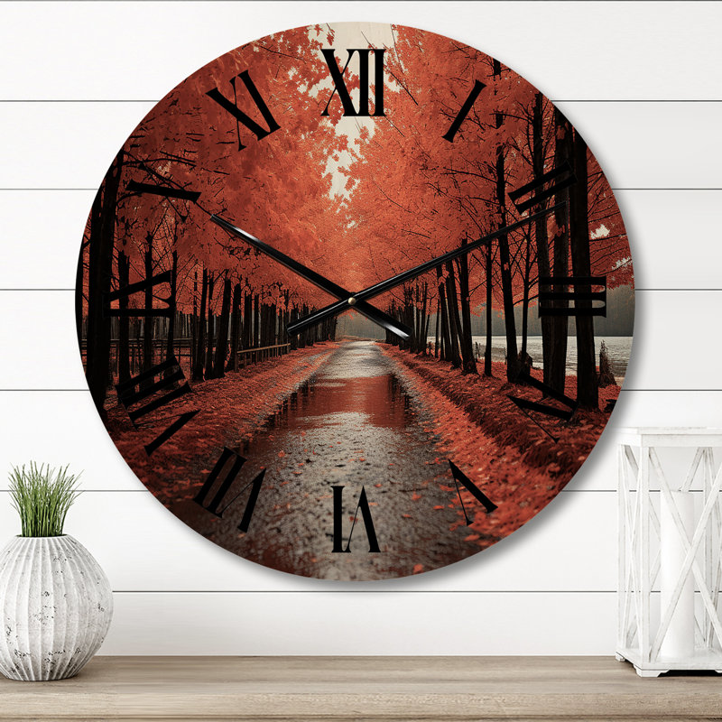 Horloge murale Canada Orange Autumn Symphony IV - Trees, Moyenne