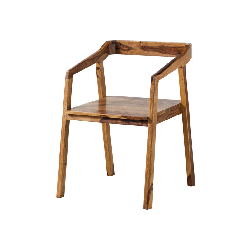 Ancona 45cm H Solid Wood Armchair in Painted Dark Brown, Brown Lacquered
