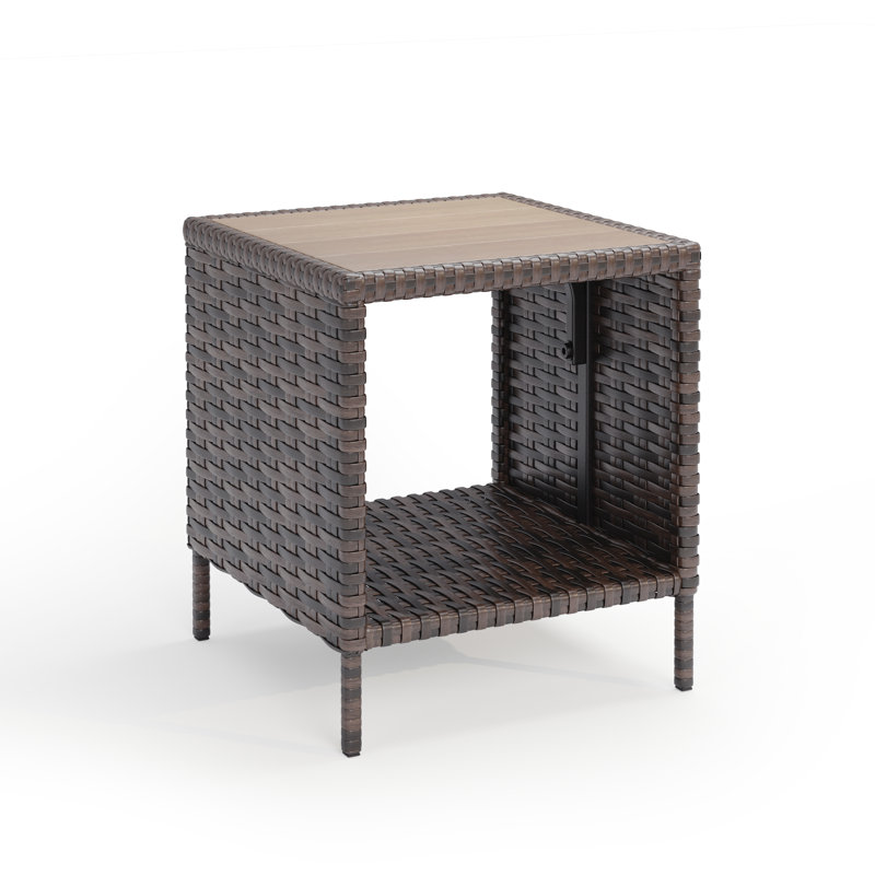 Outdoor Wicker Patio Side Table