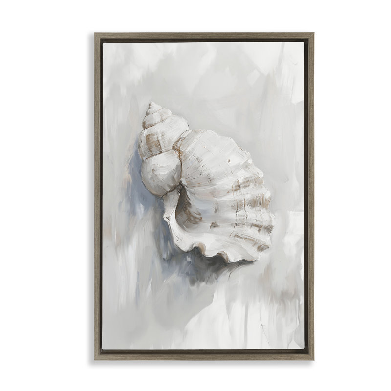Cadre flottant neutre coquillage incurvé, design par Ramona Murdock, Cadre flottant orme Montalcino, H 25 po x l 17 po