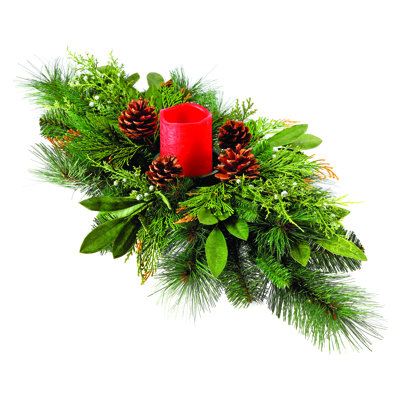 Porte-bougie 26 po Juniper, Cedar, Mixpine, Bayleaf And Cone