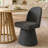 4- Person Dining Table Sets With Extendabe Oval Table & 4 Upholstered Tweed Swivel Chairs-97404642