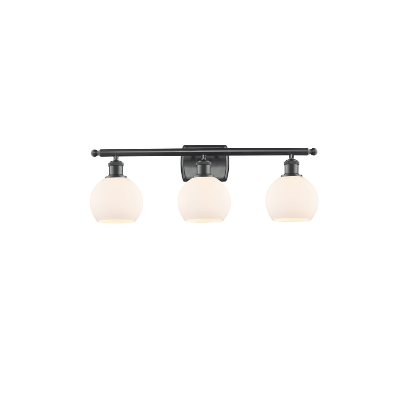 Éclairage pour salle de bain 3 lumières Cindi, Blanc mat, DEL, Noir mat