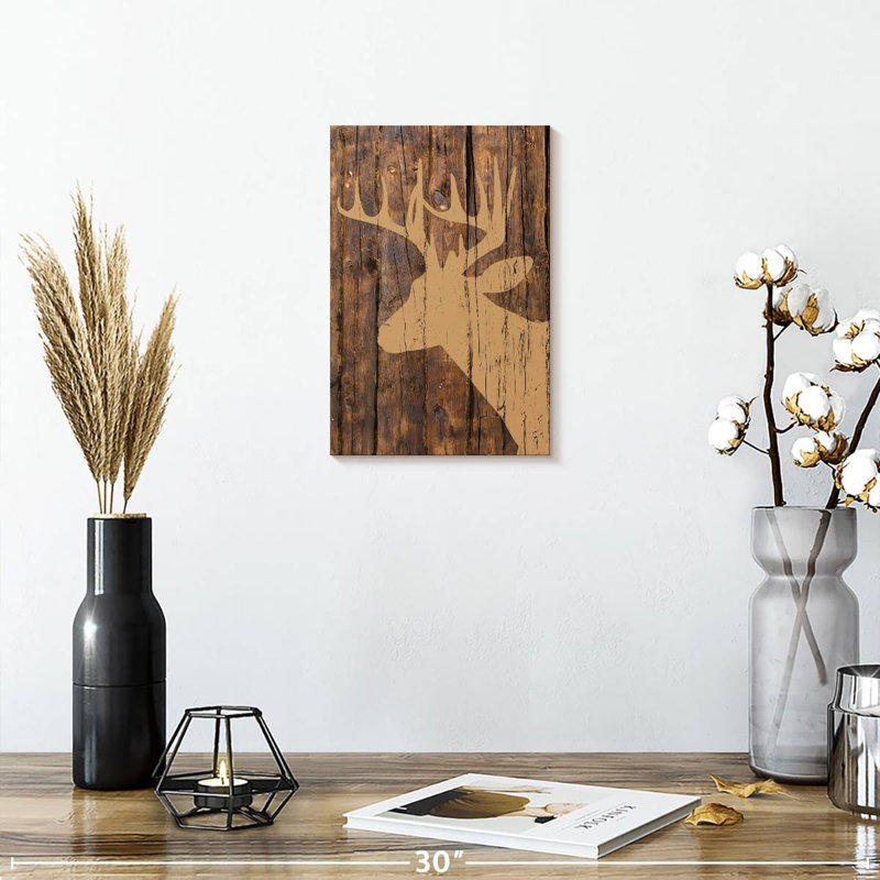 Brampt Wooden Deer, 12" H x 8" W