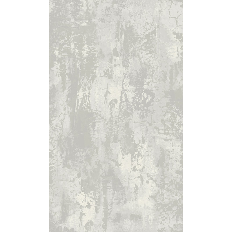 Thorntonville 10m x 52.07cm Textured Metallic Finish Paste the Wall Wallpaper Roll, Grey
