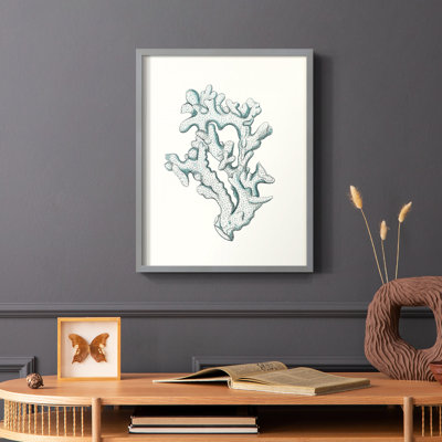 Antique Antique Coastal Coral IV, reproduction encadrée - bois massif