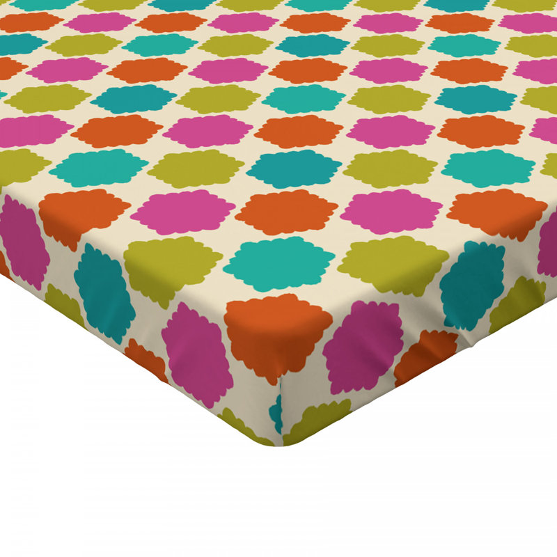 Microfiber Geometric Fitted Sheet, Full Fitted Sheet