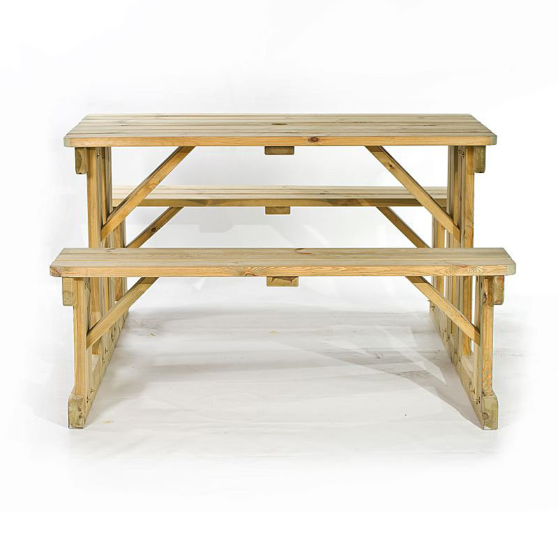 Melton Mowbray 2 - Person Solid Wood Patio Dining Set Rectangular Table, H 75 x W 159 x D 140cm, Natural