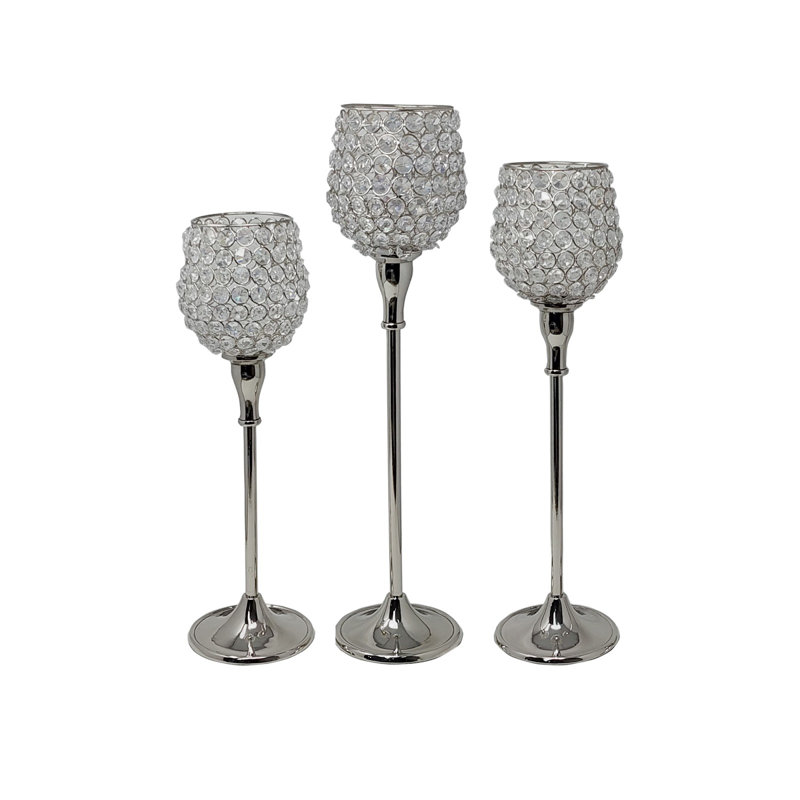 Tabletop Votive Holder, Silver, 21" H x 4" W x 4" D