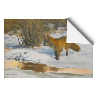 Fox In The Snow Vol.6 by Bruno Liljefors - No Frame Painting