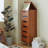 16.54"Retro brown-black solid wood storage cabinet with multiple drawers-1413445028