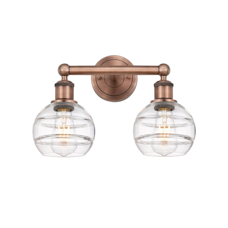 Natick 2 - Light Dimmable Vanity Light, Clear, Antique Copper