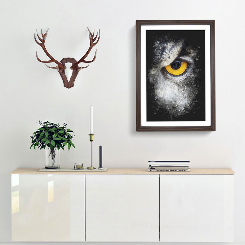 Eye of an Owl - Framed Print, Walnut Framed, 87cm H x 62cm W x 2cm D