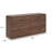 Fery Wide Dresser, 6 Drawers, Black Handles, Modern Sleek Walnut Brown
