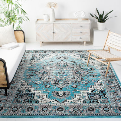 Tapis oriental bleu / ivoire Doty