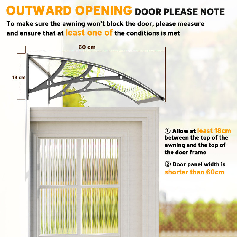 Dongguan Xiyite Trading Co., Ltd. 110 cm W x 60 cm D Polycarbonate Door / Window Awning