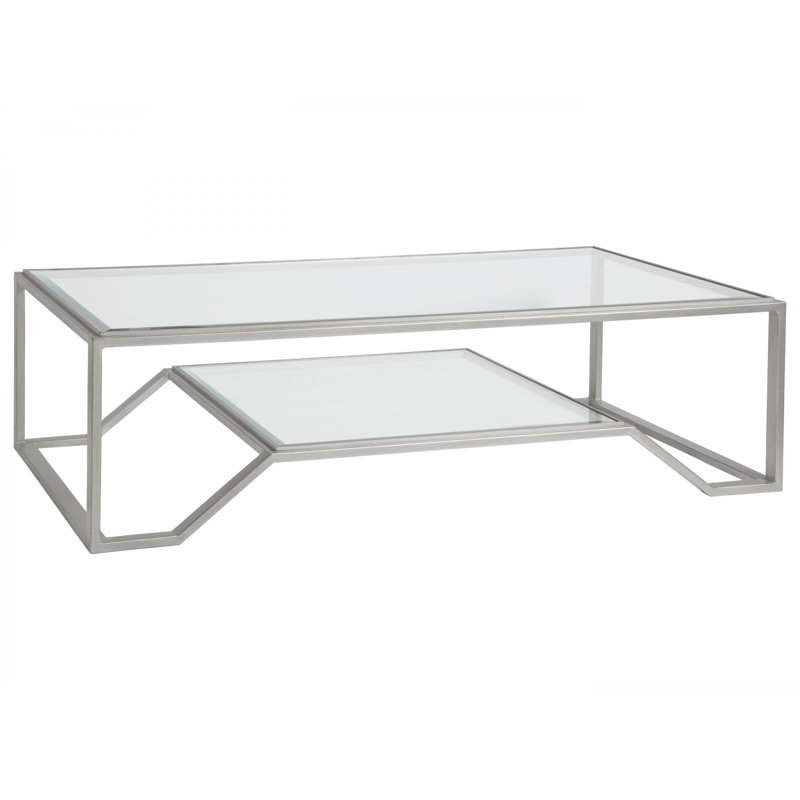 Byron Silver 60" Rectangular Glass Cocktail Table