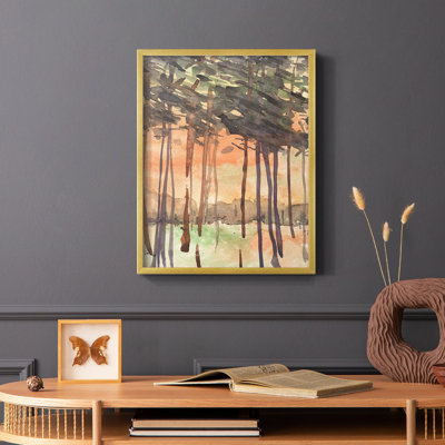 Entre les arbres I, reproduction encadrée - bois massif