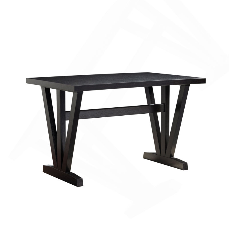 Table de salle à manger avec finition espresso foncé et pieds de bar pré-assemblés pour 4 personnes