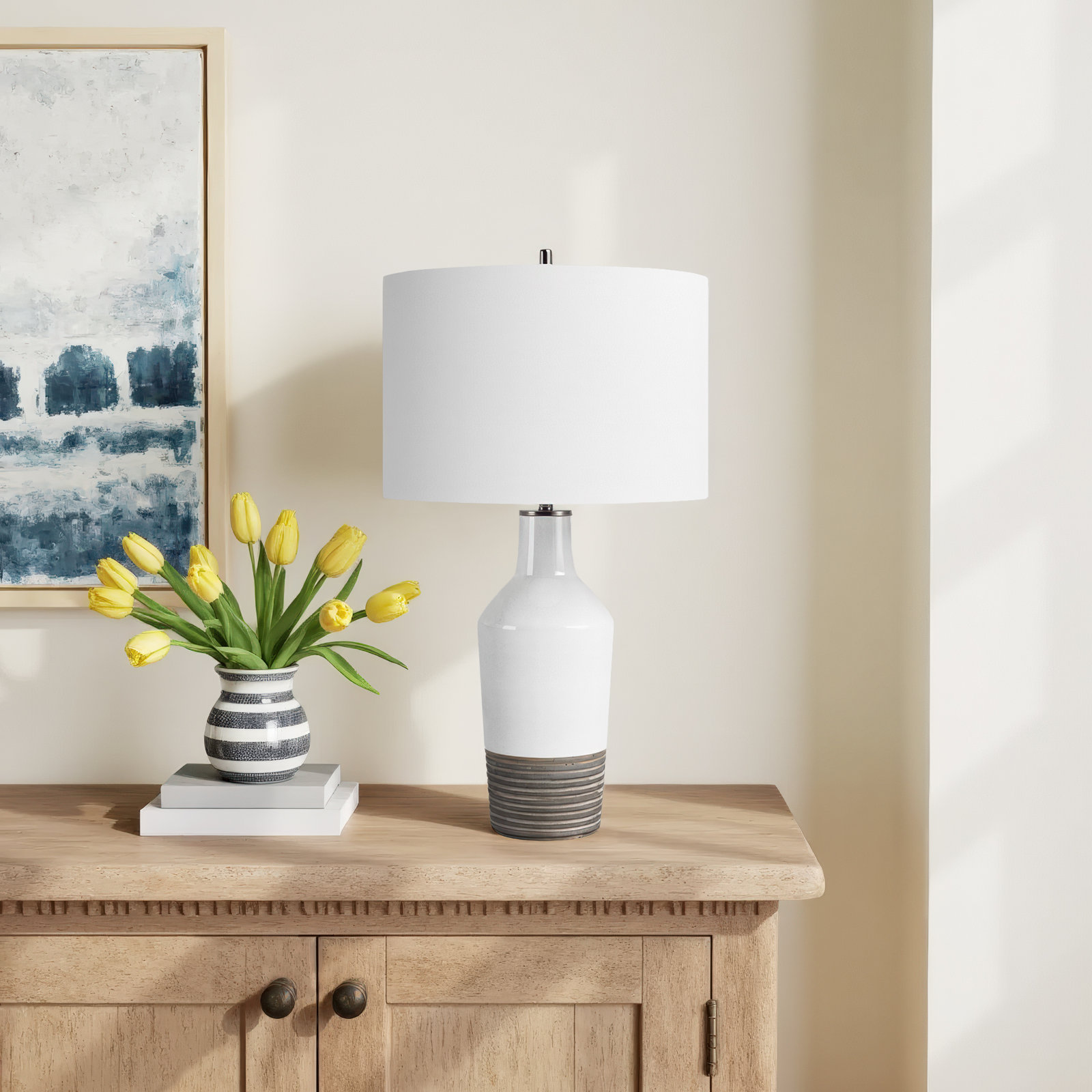 Tremper 26.5" White/Terra Cotta Table Lamp