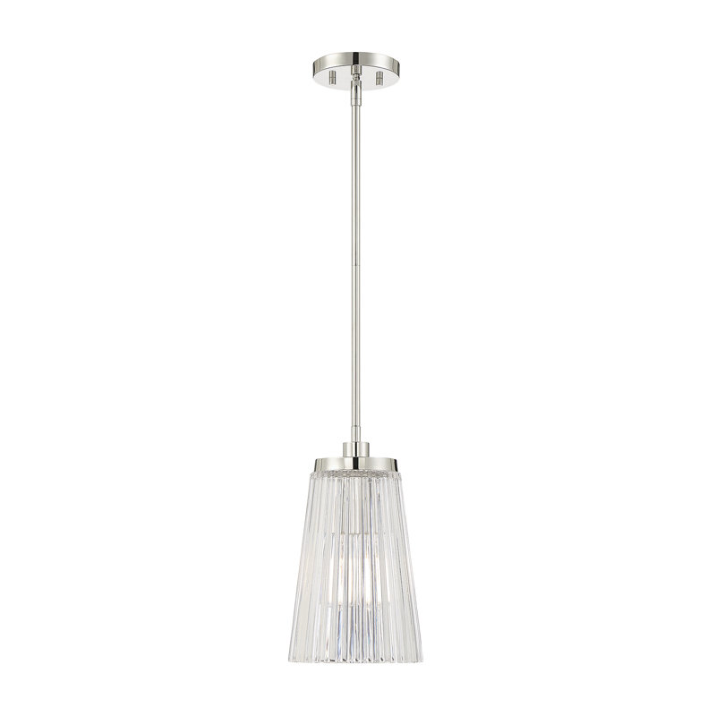 Luminaire suspendu conique à 1 lumière Jeanie, Nickel