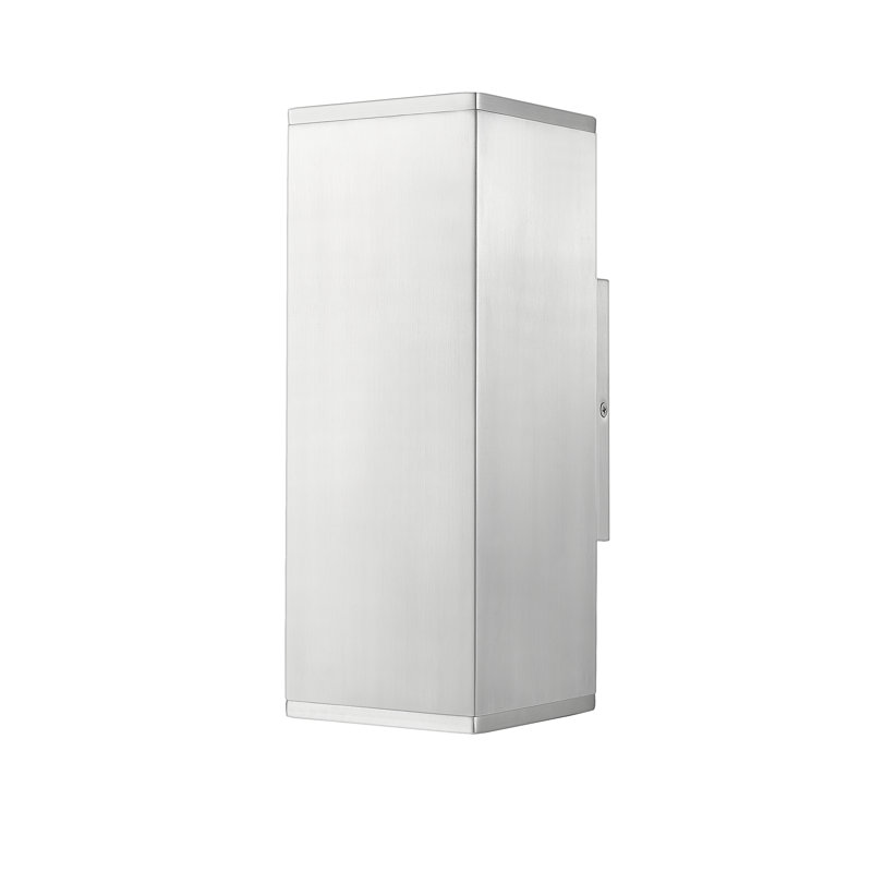 Jhai 1 Light Aluminum Outdoor Wall Light, White, 12.62" H x 4.75" W x 5.5" D