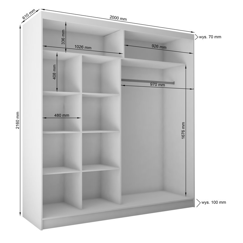 Hayzley 2 Door Wardrobe, White