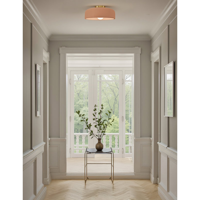 Plafonnier semi-encastré Radiance, Laiton brossé, Vert mat, Incandescent (Not Included)