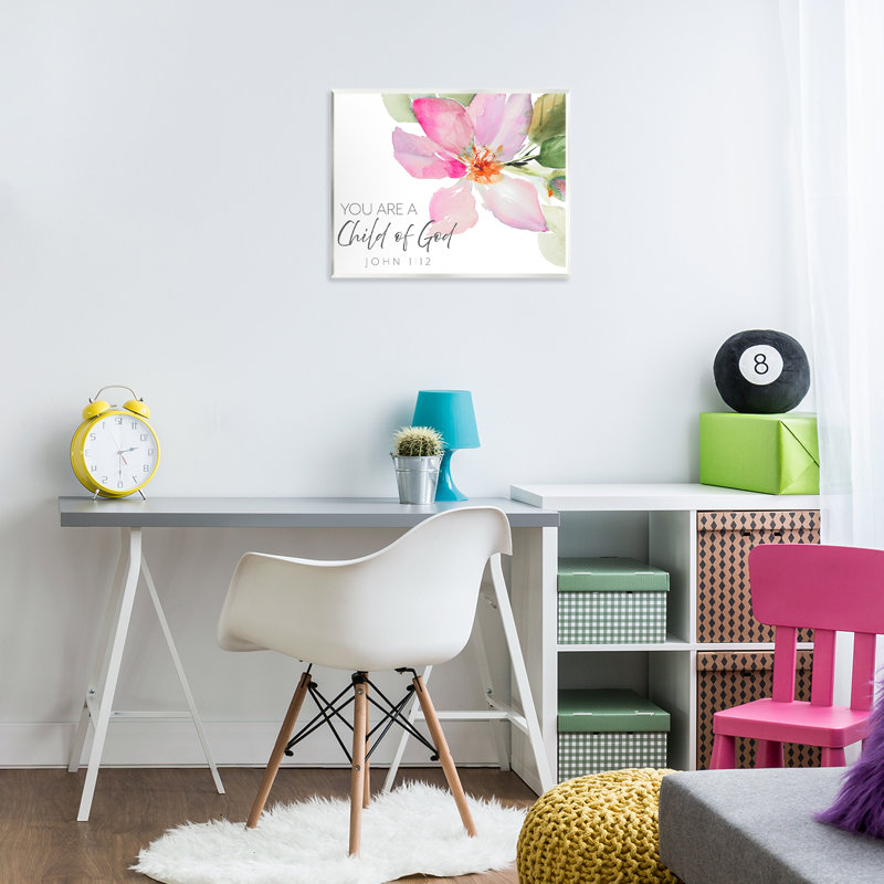 «Child of God», plaque murale fleur rose, design par Lanie Loreth