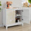 31.5 Inch Vintage Carved Buffet Cabinet with 2 Doors and Adjustable Shelves