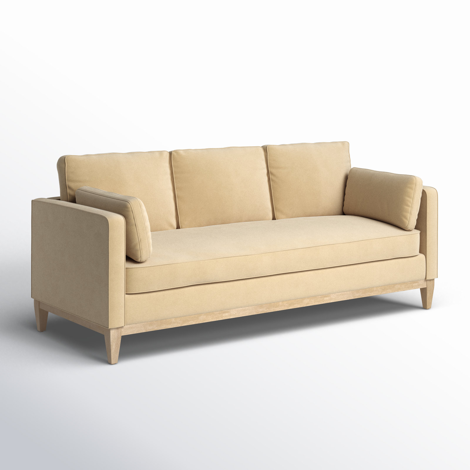 Pera 84'' Upholstered Sofa, Fawn Brown Velvet