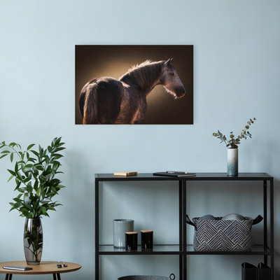 «Elegant Gray Horse», art mural contemporain contemporain