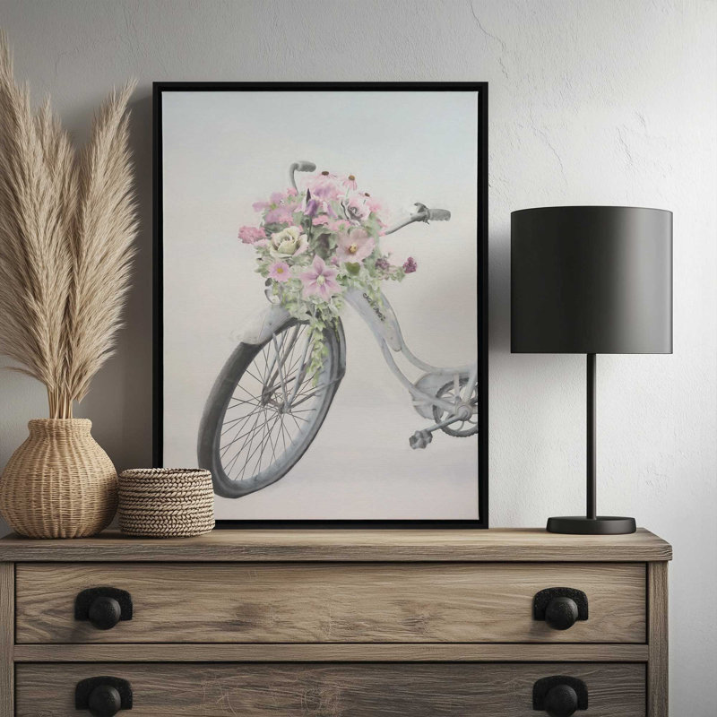«Full of Flowers» par Lori Deiter, reproduction d'art, L 30 x H 40, Toile avec cadre, Noir