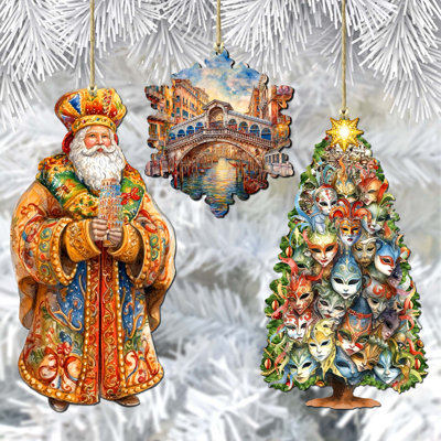 5'' Handmade Wood Hanging Figurine Ornament