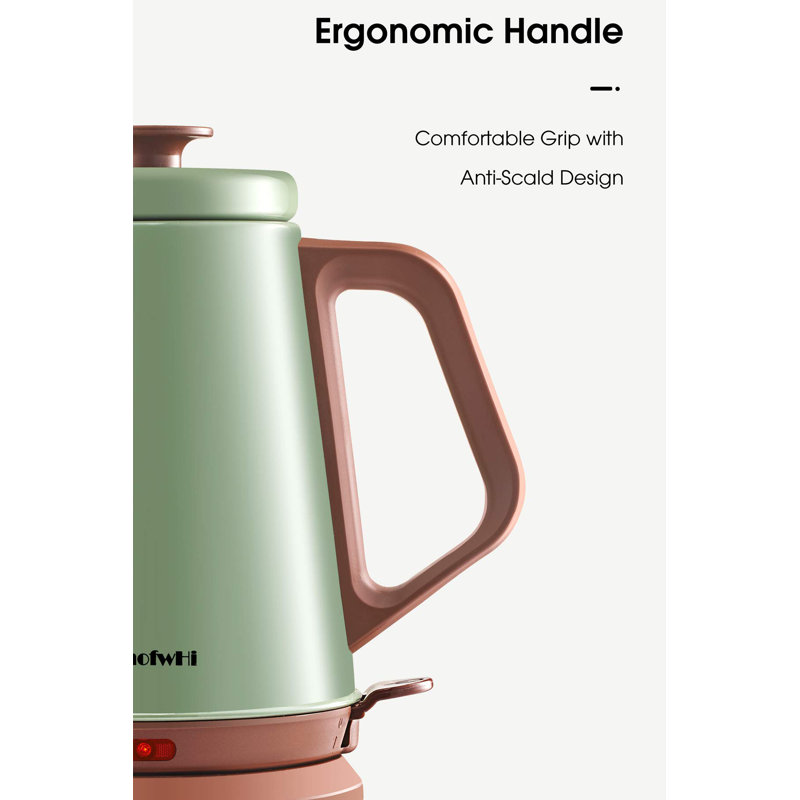 Green and Brown Stainless Steel Gooseneck Electric Kettle