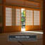 Keir 73.5" W x 83" H  Solid Wood Bamboo Tree Shoji Sliding Double Door Set-40792759