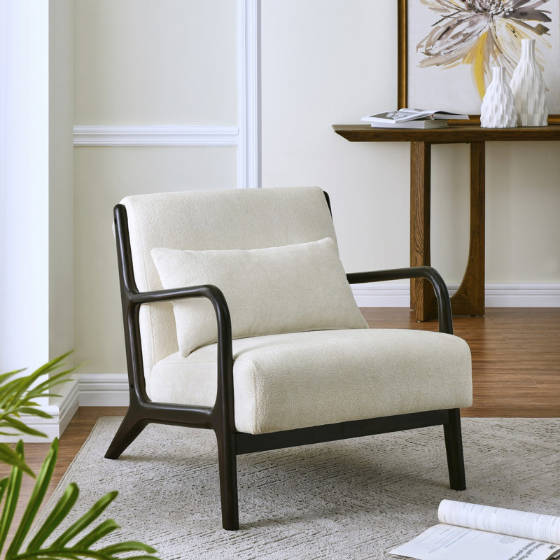 Chaise d'appoint avec coussin lombaire amovible, Noir