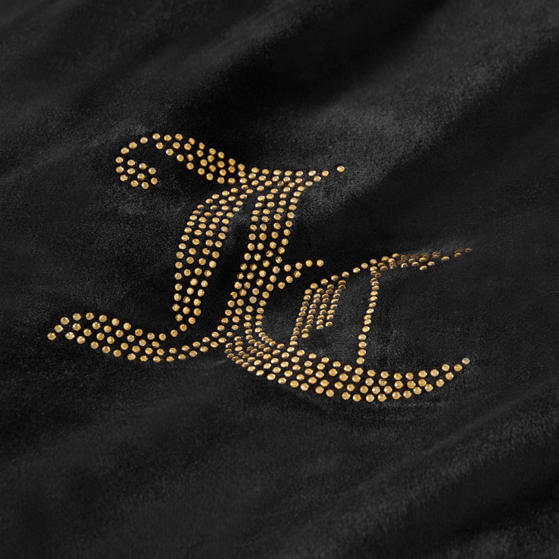 Juicy Couture Solid Velour Comforter Sets, Black, King Comforter + 2 King Shams