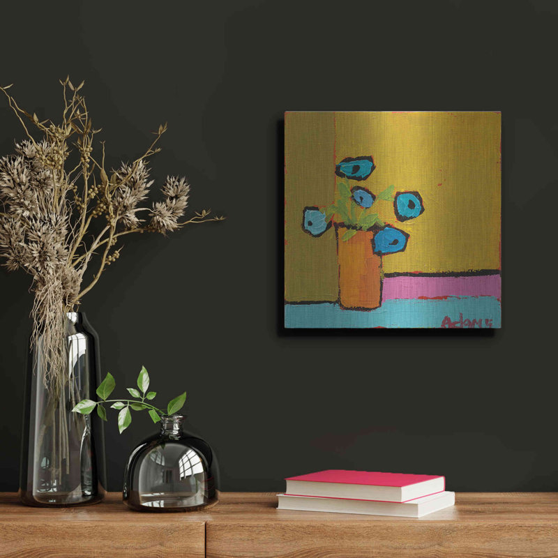 "Vase orange" par Phyllis Adams, H 12 po x l 12 po