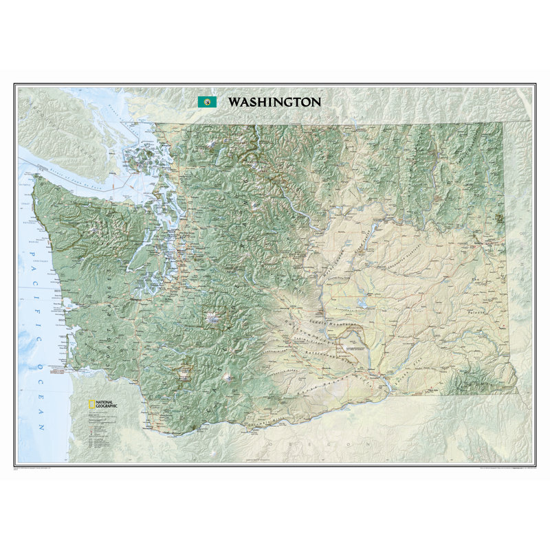 Carte murale washington state, Papier