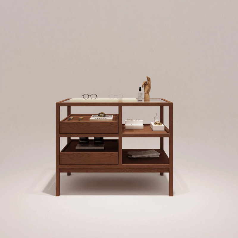 Brown Solid Wood Display Stand