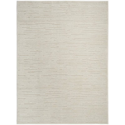 7' X 9' Beige Geometric Area Rug