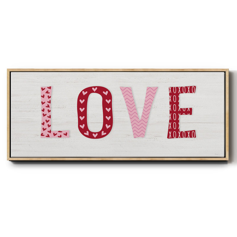 Motif d'amour - toile encadrée, H 12 po x l 30 po
