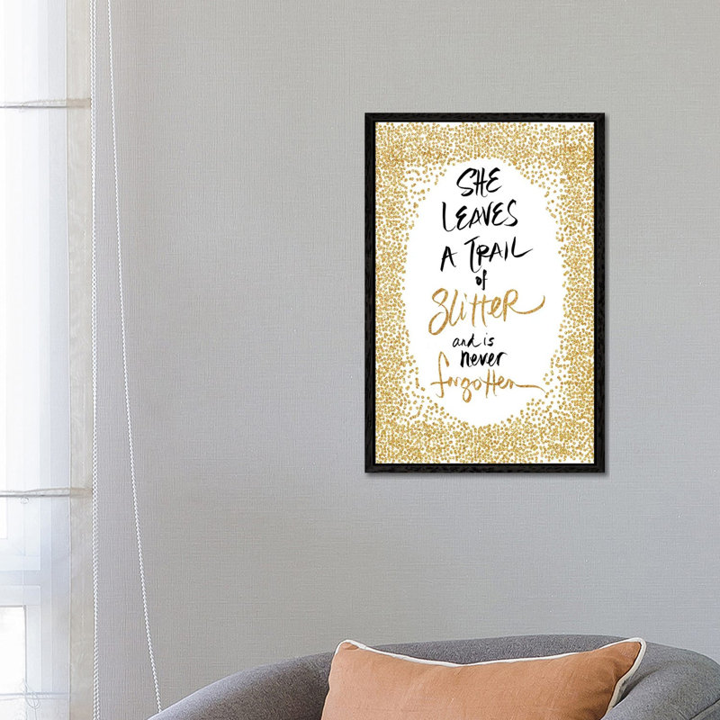 Trail Of Glitter by Sd Graphics Studio - Print on Canvas, 66.04 cm H x 45.72 cm W, Black Framed Canvas