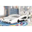 Twin Size Race Car-Shaped Platform Bed With Wheels-345662961
