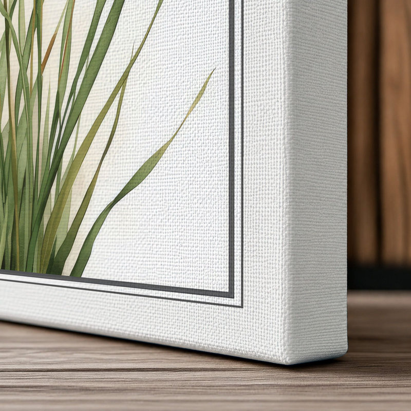 Grain Heads Study Botanical - Wrapped Canvas, 36x24 - 91.4 x 61.0 cm, White Border