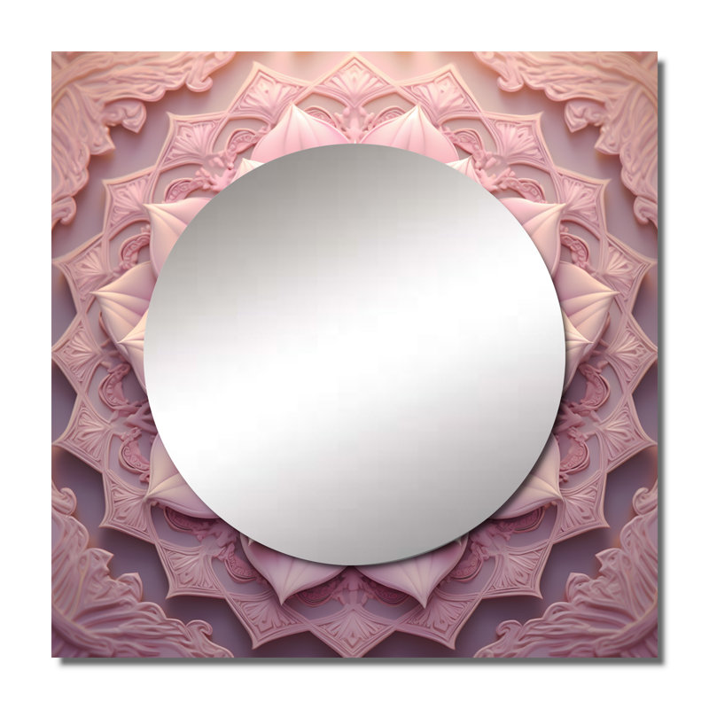 Elveta - Grand miroir carré Boho Mandala pour décoration murale, 29 po x 29 po