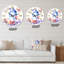 Blue BuddHa avec fleurs et planètes - horloge murale moderne-59913417