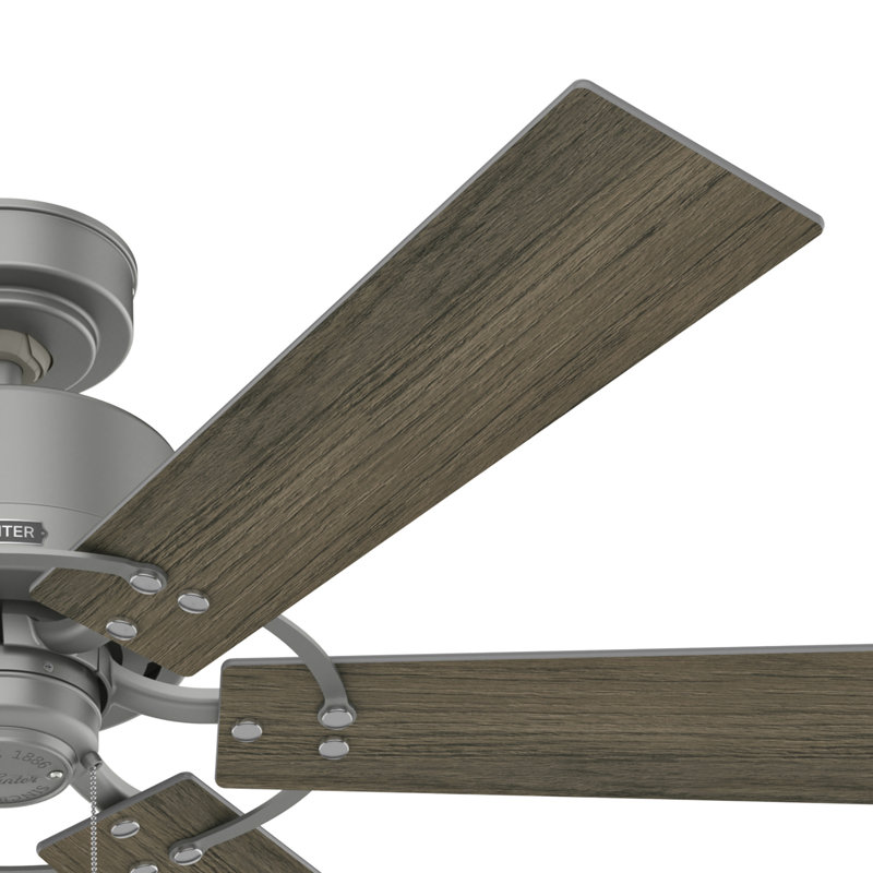 Gilrock 52" Matte Silver and Light Brown 6-Blade Ceiling Fan